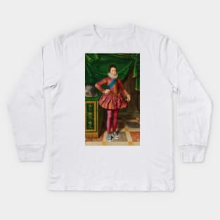 Prince and his sneaker Kids Long Sleeve T-Shirt